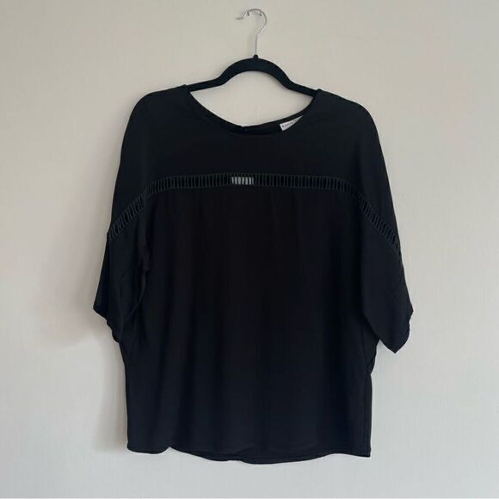 Vintage Karina Grimaldi Black Viscose Blouse Women’s Size Medium